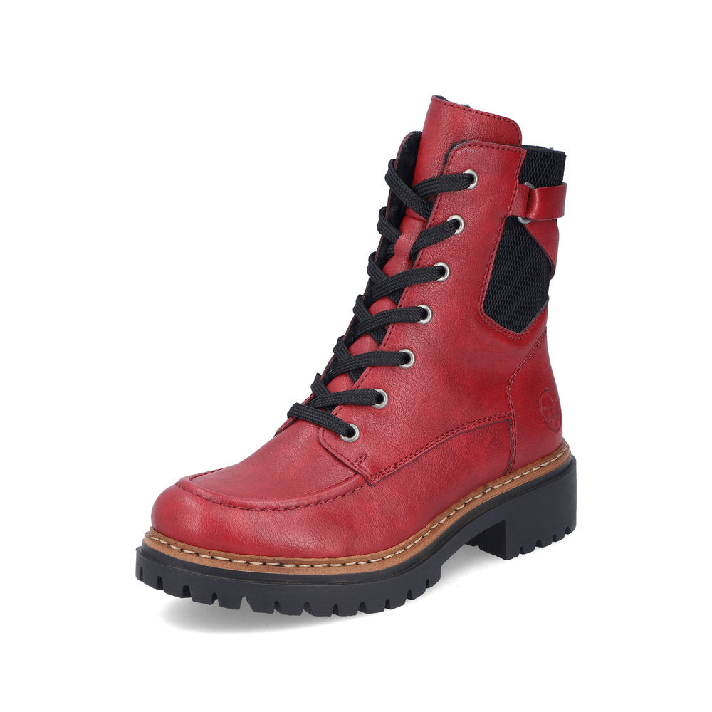 Rieker 72639-35 Red Lace Boots