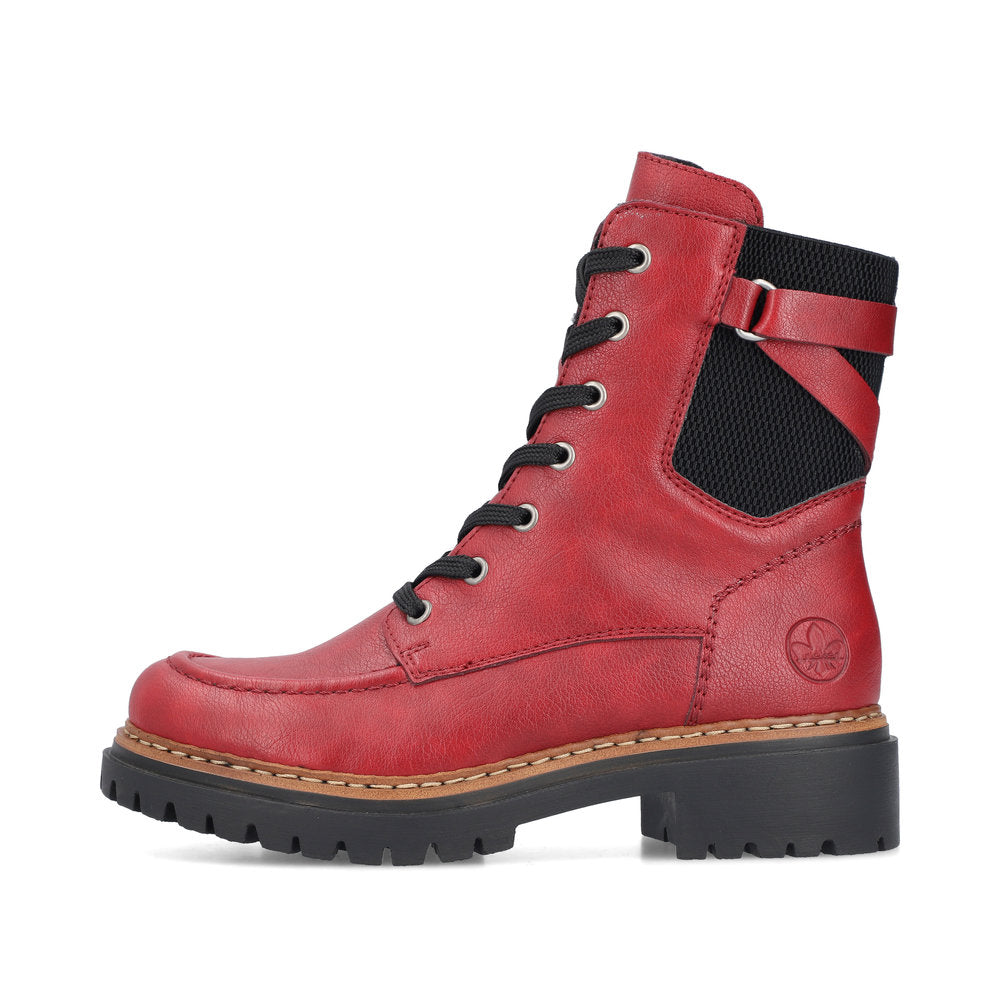 Rieker 72639-35 Red Lace Boots