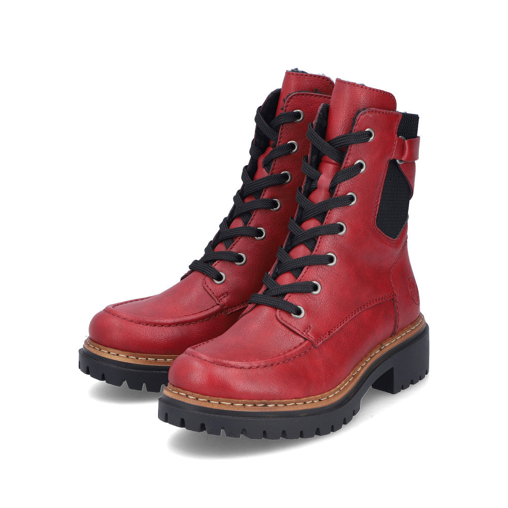 Rieker 72639-35 Red Lace Boots