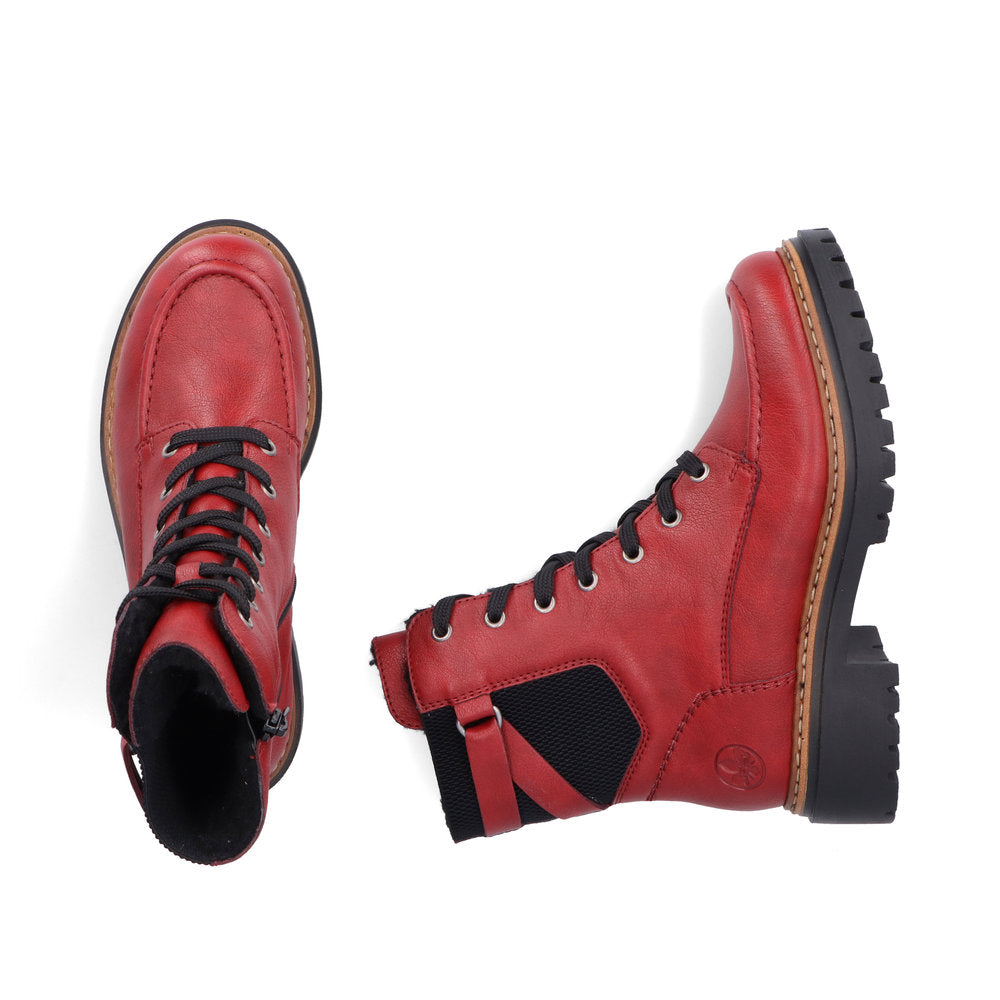 Rieker 72639-35 Red Lace Boots