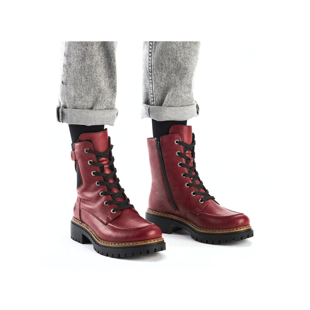 Rieker 72639-35 Red Lace Boots