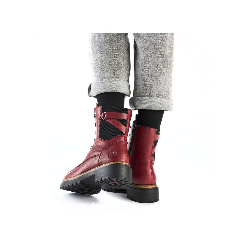 Rieker 72639-35 Red Lace Boots