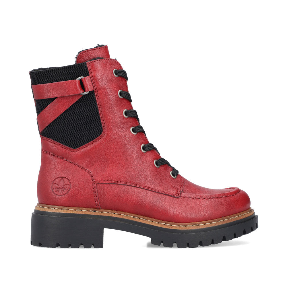 Rieker 72639-35 Red Lace Boots
