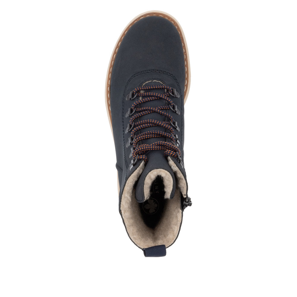 Rieker 72643-14 Navy Nubuck Lace Boots