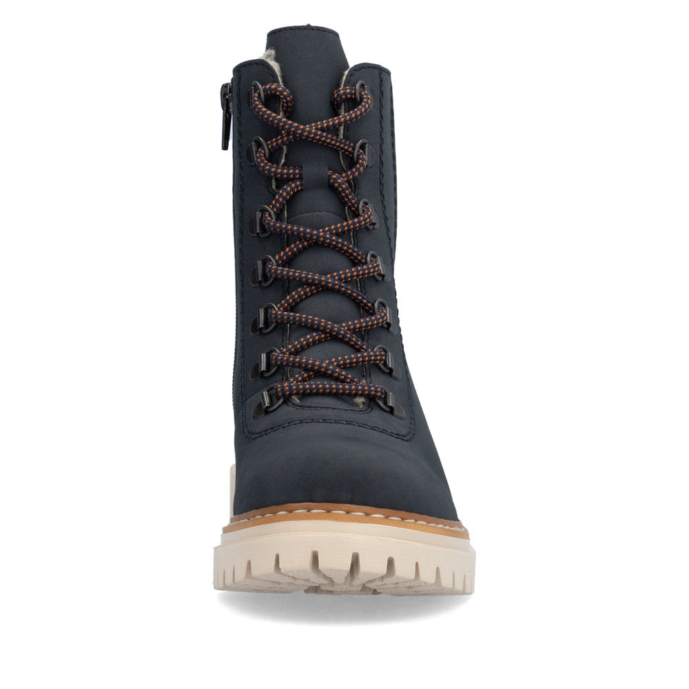 Rieker 72643-14 Navy Nubuck Lace Boots