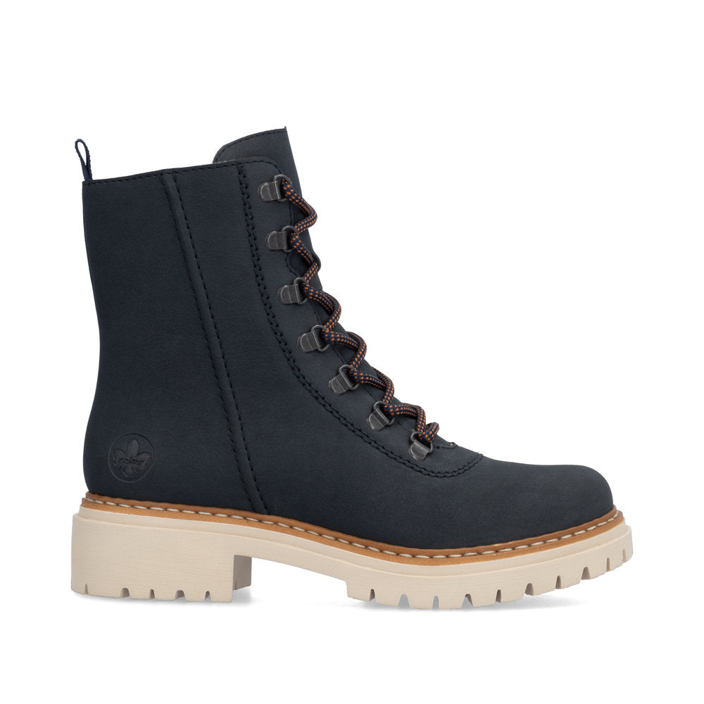 Rieker 72643-14 Navy Nubuck Lace Boots