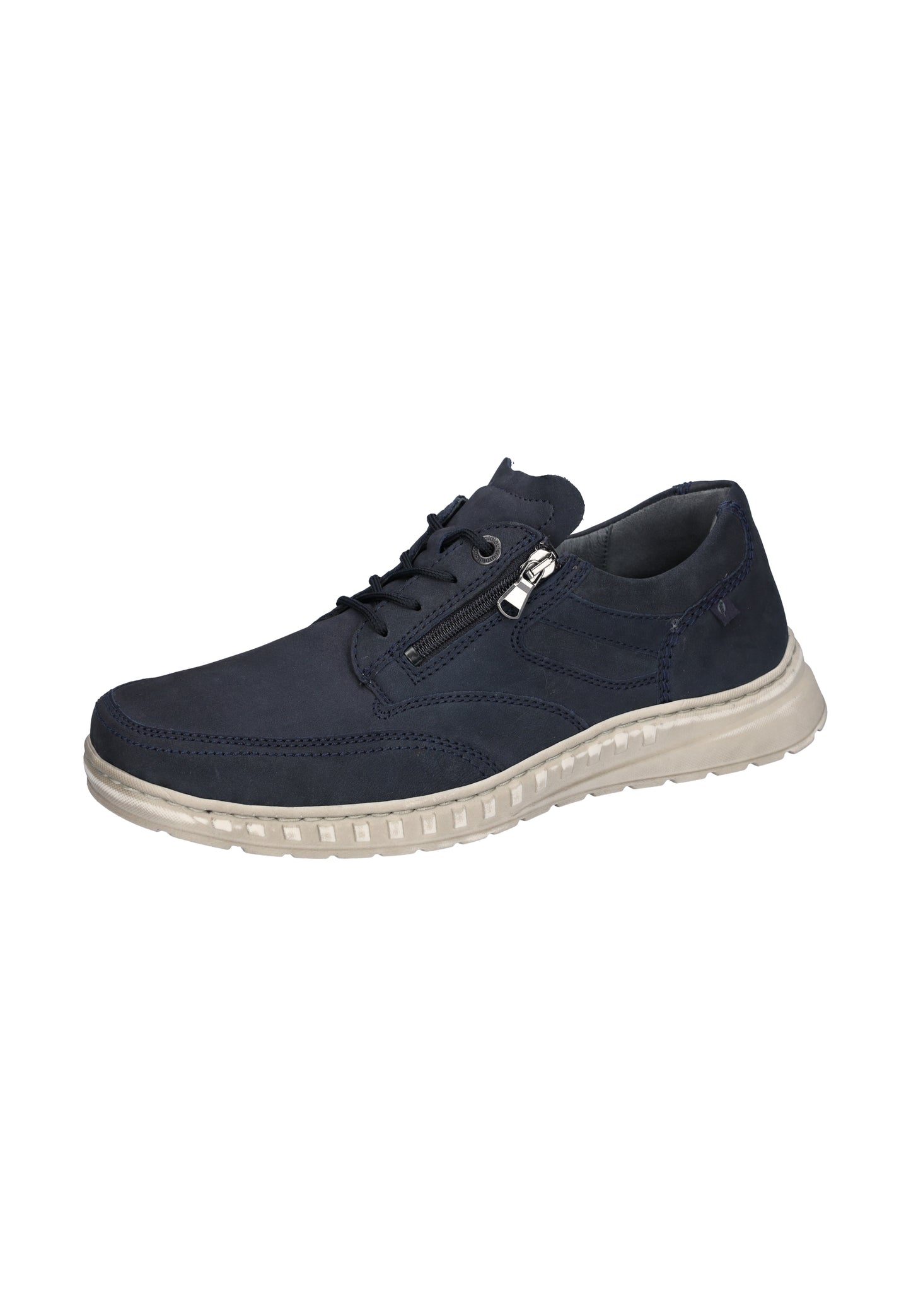 Waldlaufer 727003 191 217 H Fit Navy Nubuck Lace & Zip Shoes