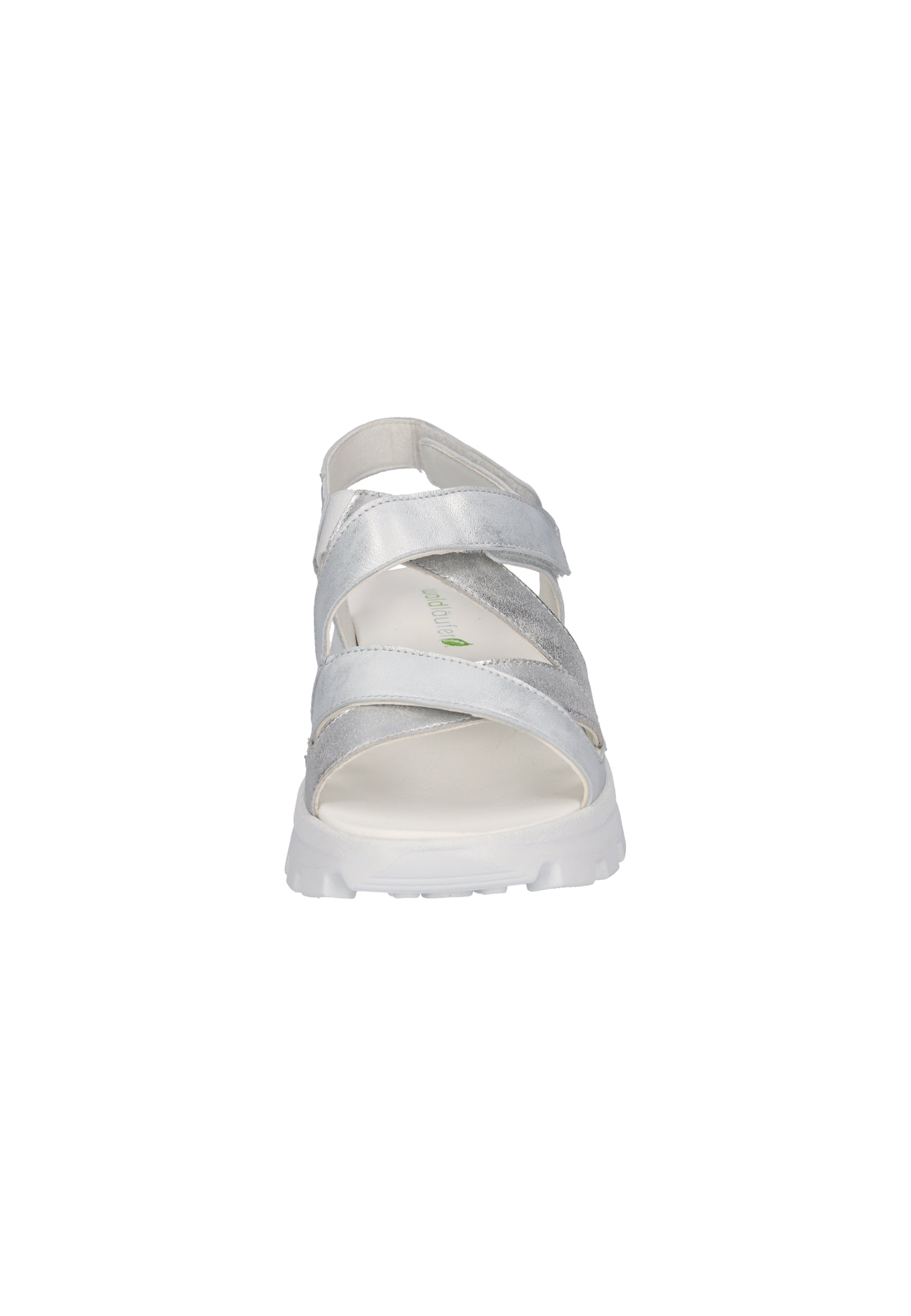 Waldlaufer 730004 200 211 H Fit Silver Velcro Sandals with Slingback Strap
