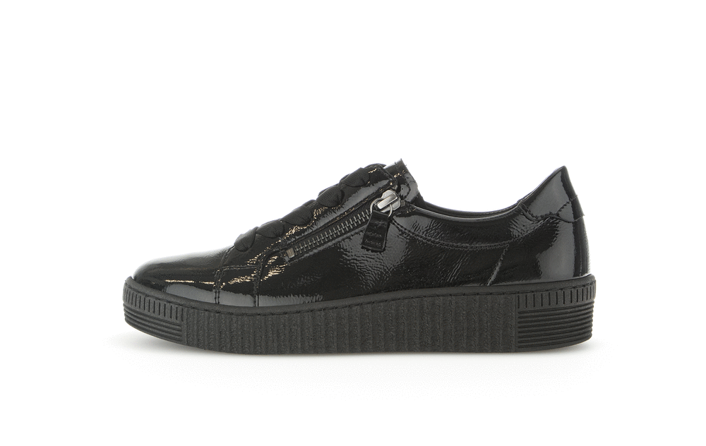 Gabor 73.334.97 Black Patent Trainers
