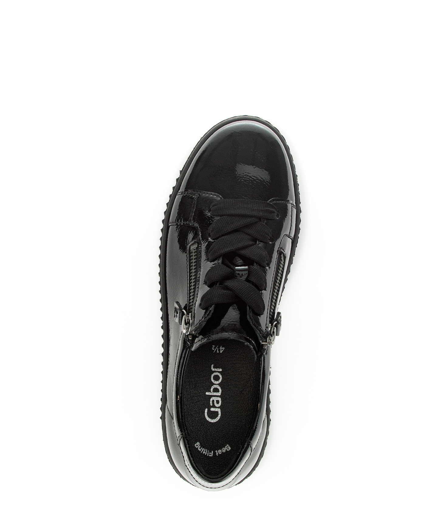 Gabor 73.334.97 Black Patent Trainers