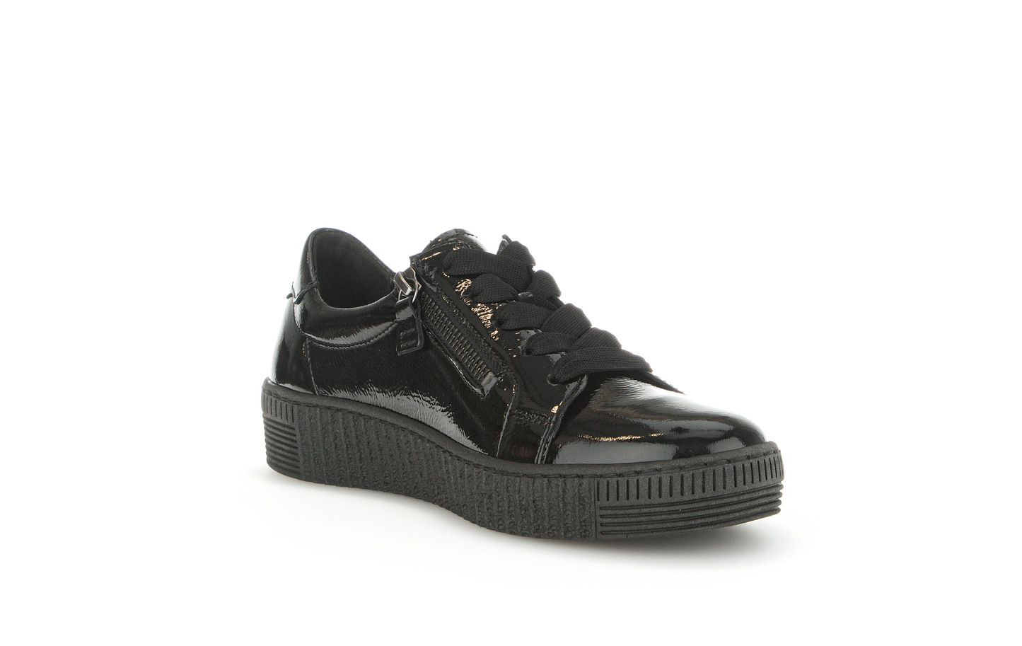 Gabor 73.334.97 Black Patent Trainers
