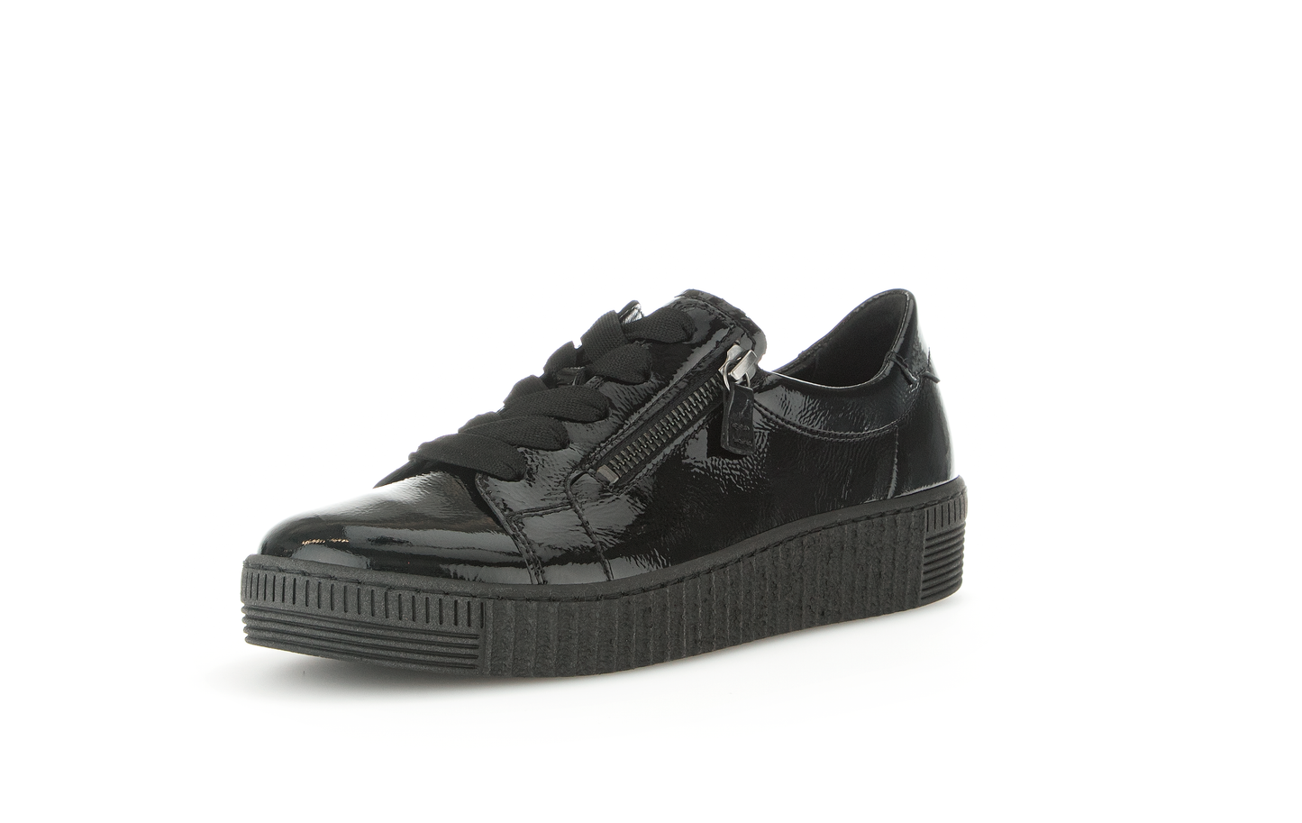 Gabor 73.334.97 Black Patent Trainers