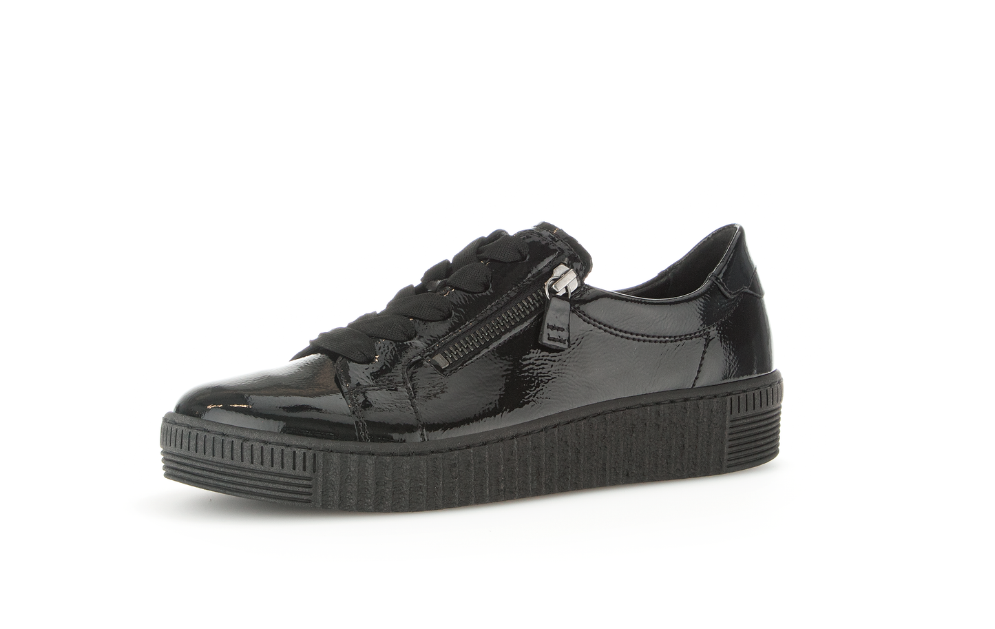 Gabor 73.334.97 Black Patent Trainers