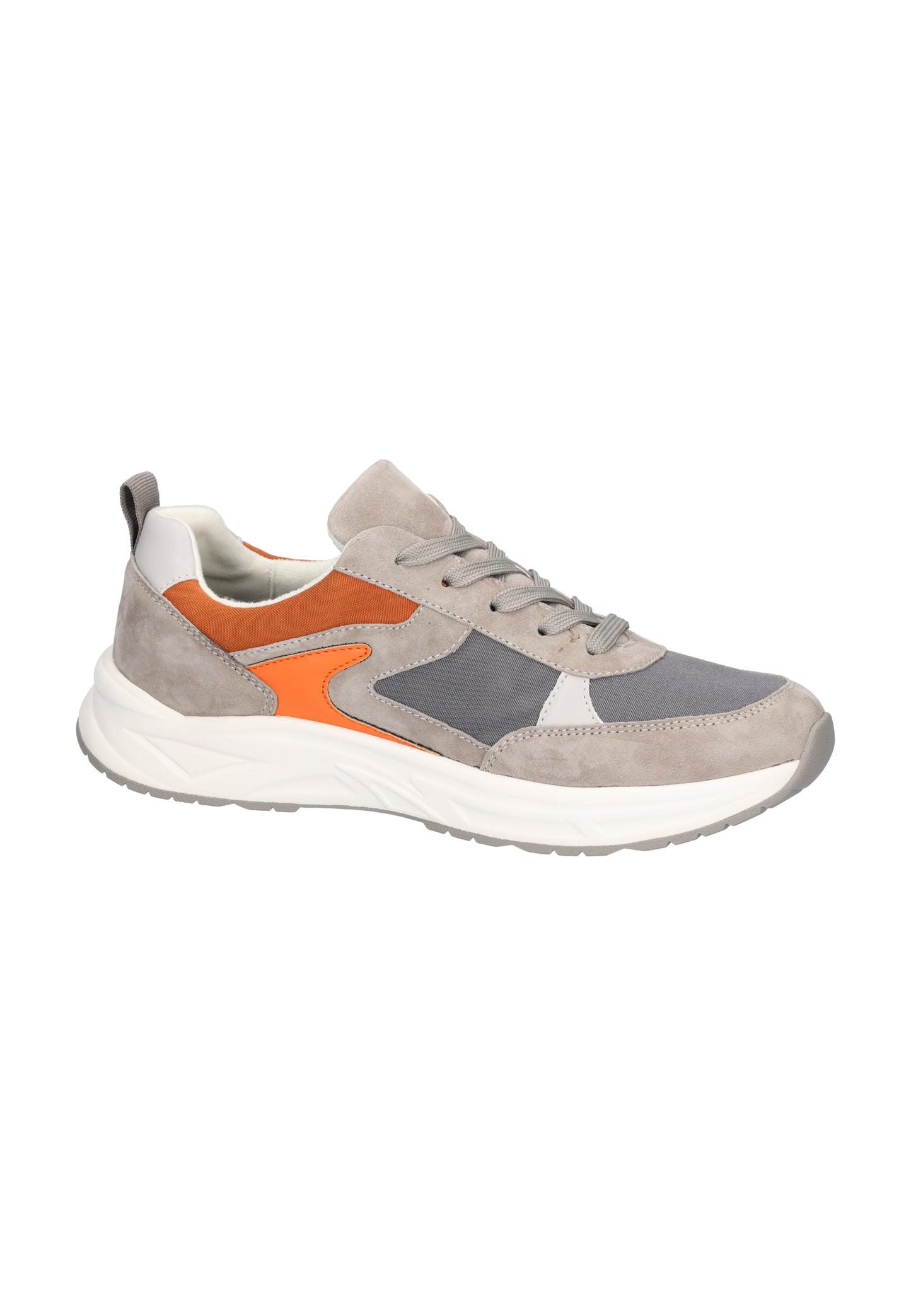 Waldlaufer 738002 101 087 Taupe, Grey & Orange Lace & Zip Sneakers