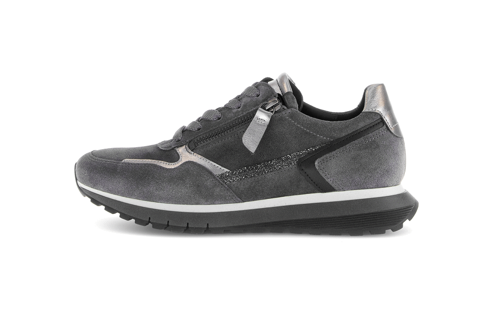 Gabor Comfort 76.378.40 Graphite Grey & Antique Silver combi H Fit Sneakers