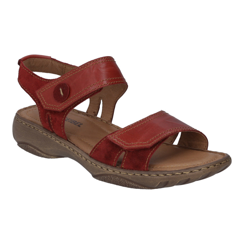 Josef Seibel 76758 88 400 Debra 58 Red Velcro Sandals with Slingback Strap