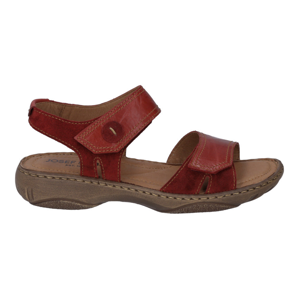 Josef Seibel 76758 88 400 Debra 58 Red Velcro Sandals with Slingback Strap