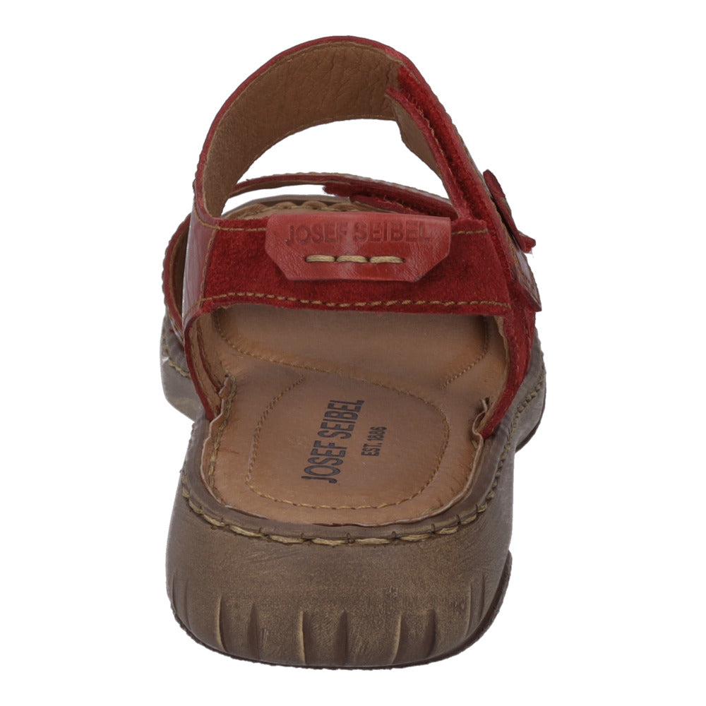 Josef Seibel 76758 88 400 Debra 58 Red Velcro Sandals with Slingback Strap