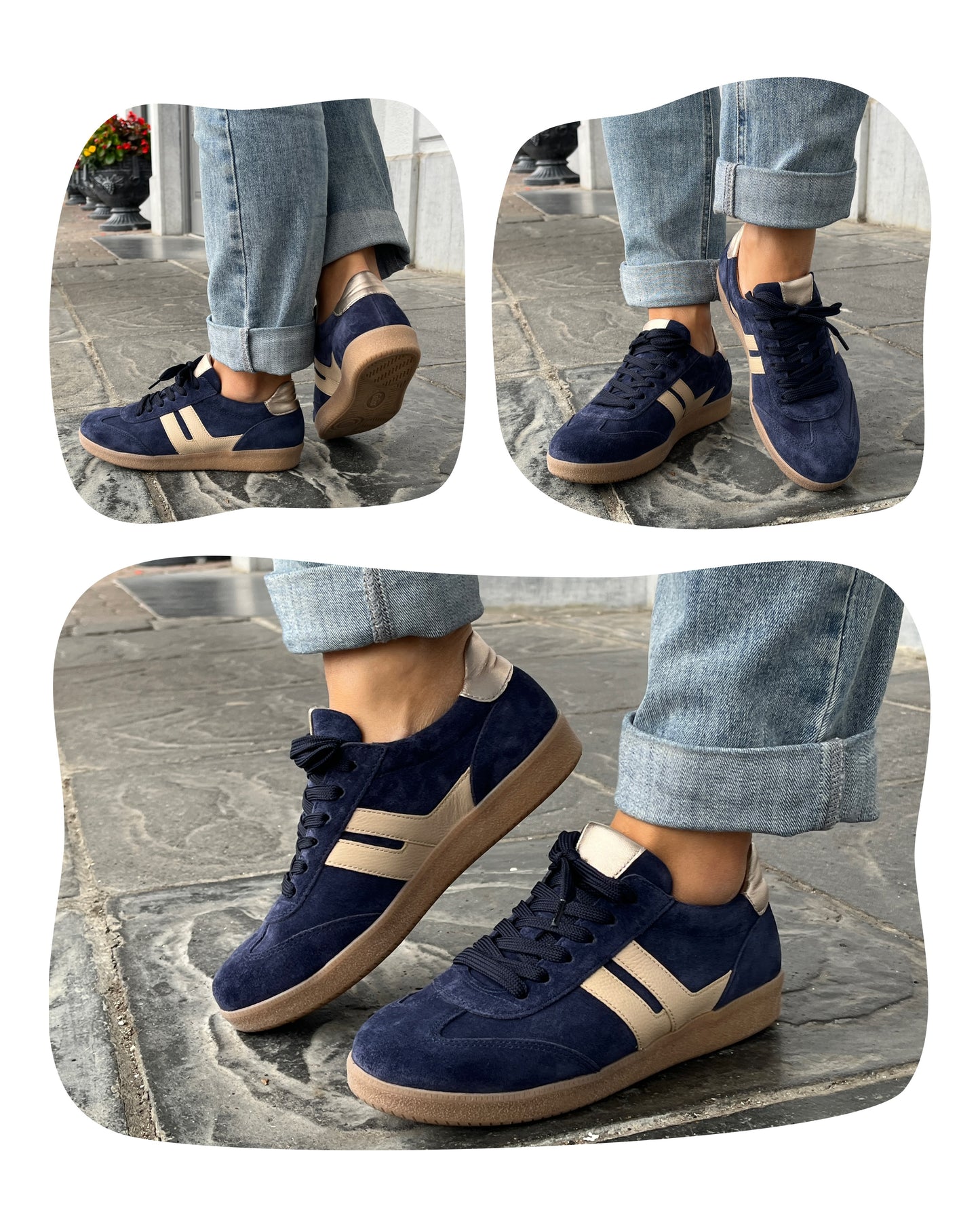 Gabor 73.300.16 Navy Blue & Beige Trainers