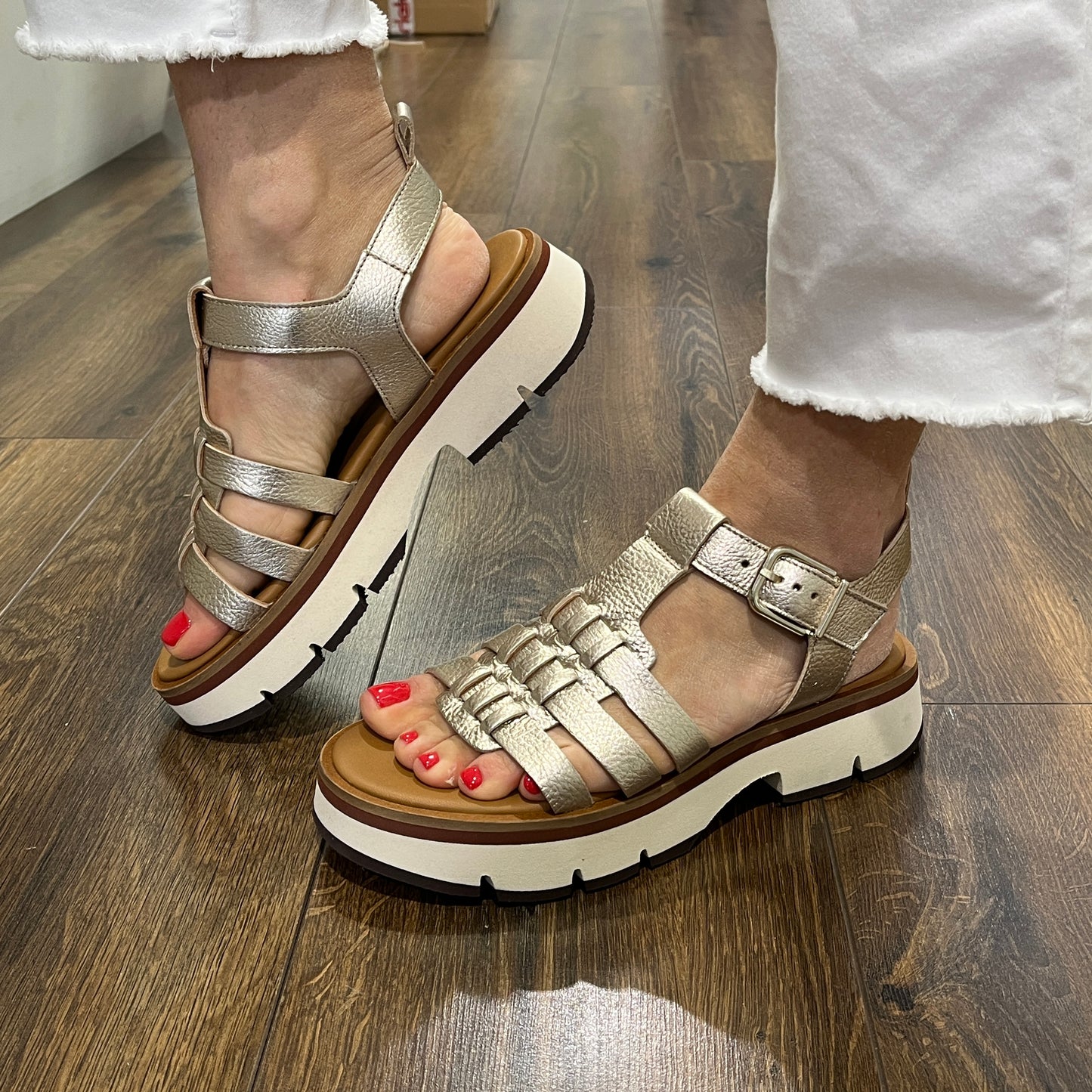 Alpe 5489 41 43 Gold Slingback Sandals