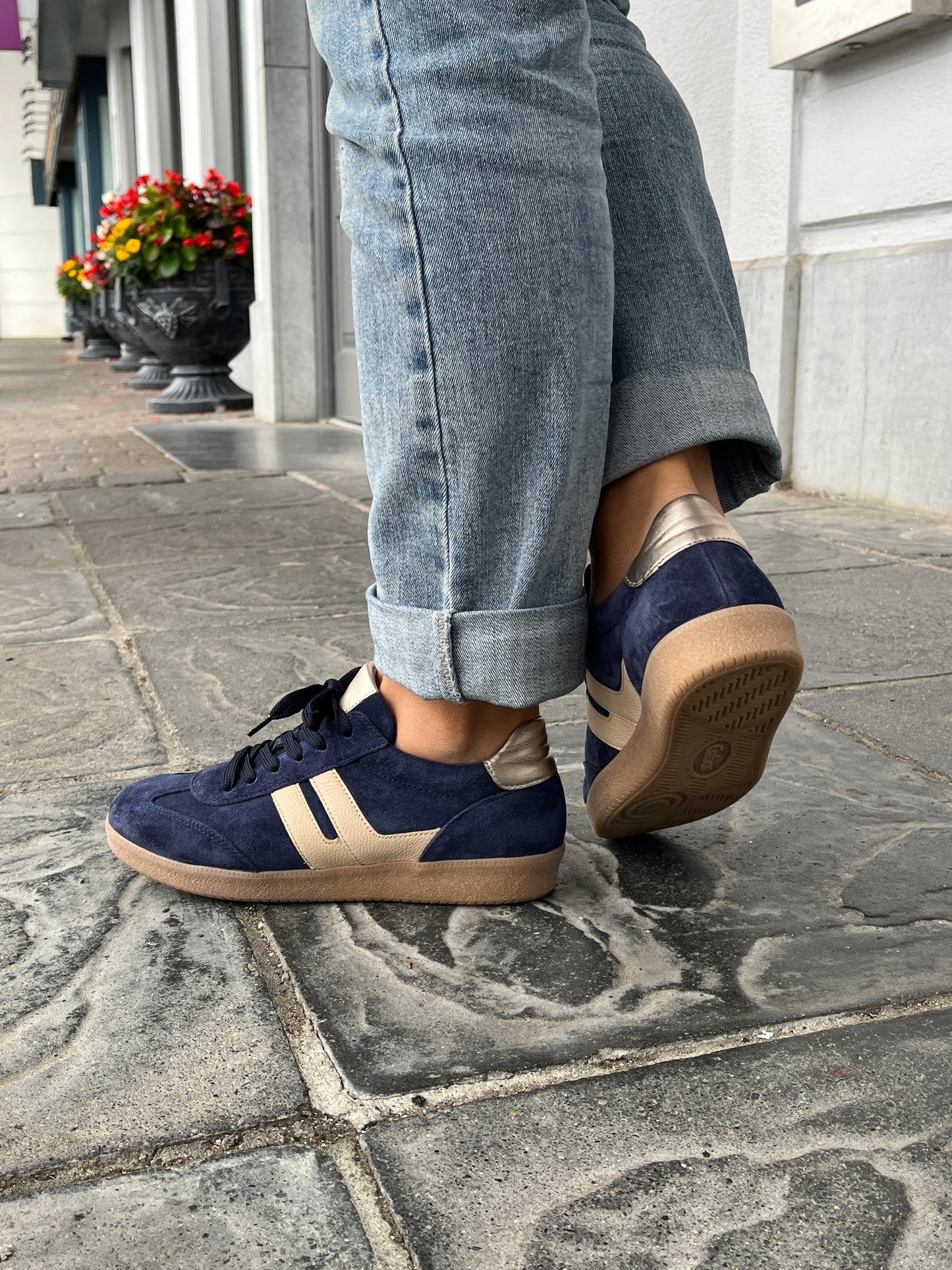 Gabor 73.300.16 Navy Blue & Beige Trainers