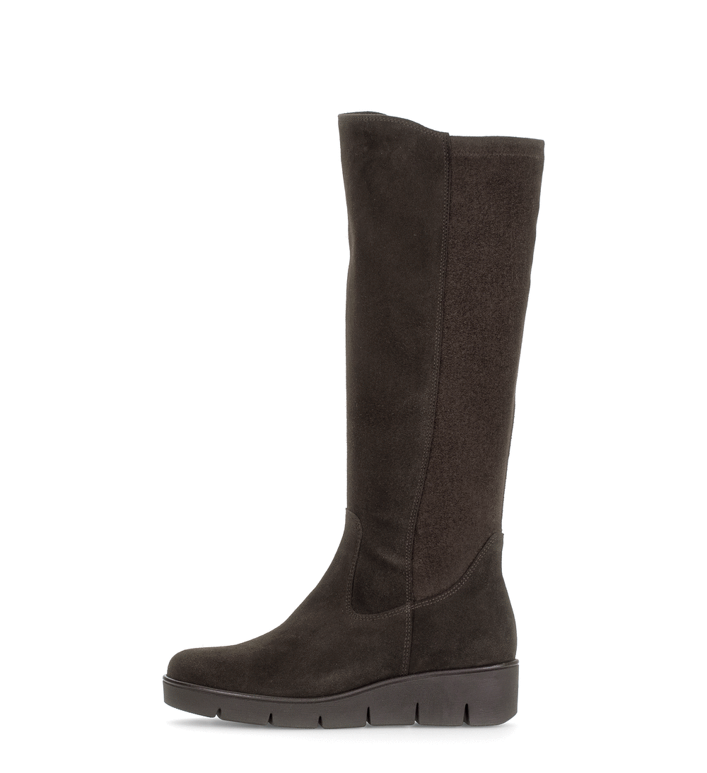 Gabor Comfort 8005.03.002 Mocca Brown G Fit Knee High Boots with M- Stretch Elastic