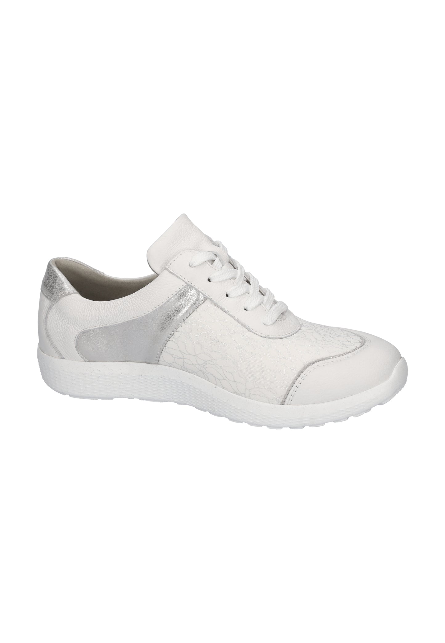 Waldlaufer 815M01 410 663 M Fit White & Silver Lace & Zip Sneakers