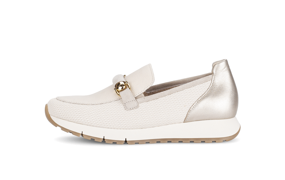 Gabor Comfort 82.472.63 Cream Weave G Fit Slip On Moccasins