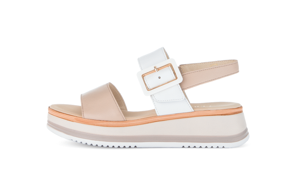 Gabor Comfort 82.744.58 White & Rose Combi G Fit Slingback Sandals