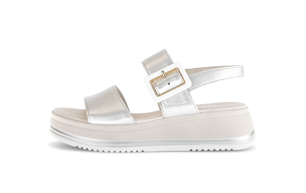 Gabor Comfort 82.744.80 Silver G Fit Slingback Sandals