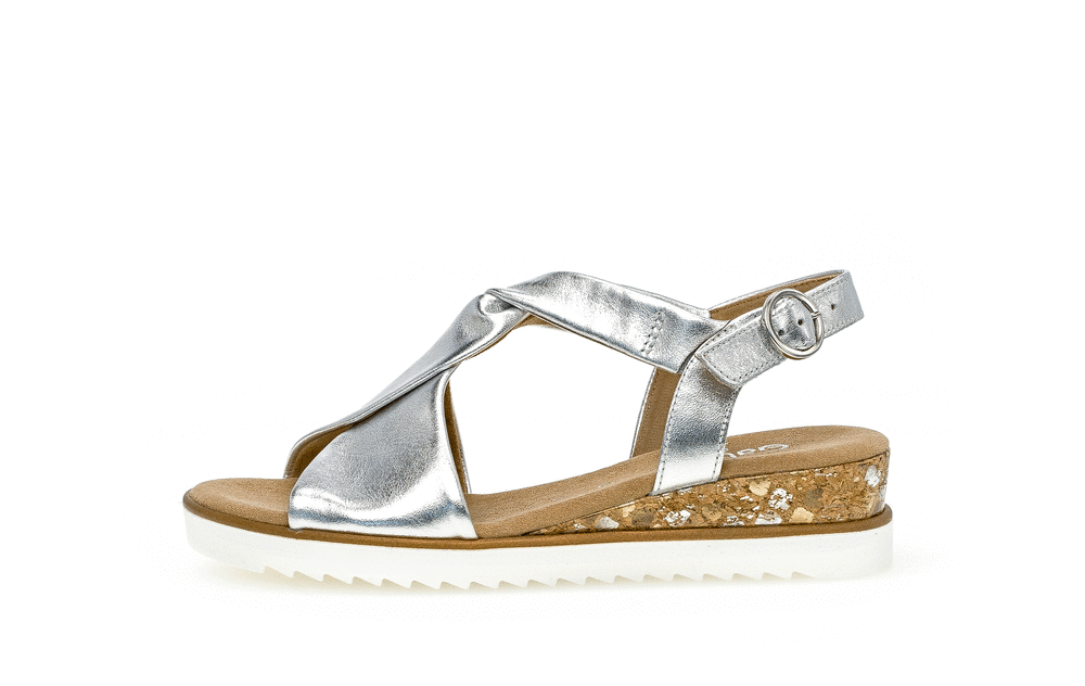 Gabor Comfort 82.751.10 Silver G Fit Slingback Sandals