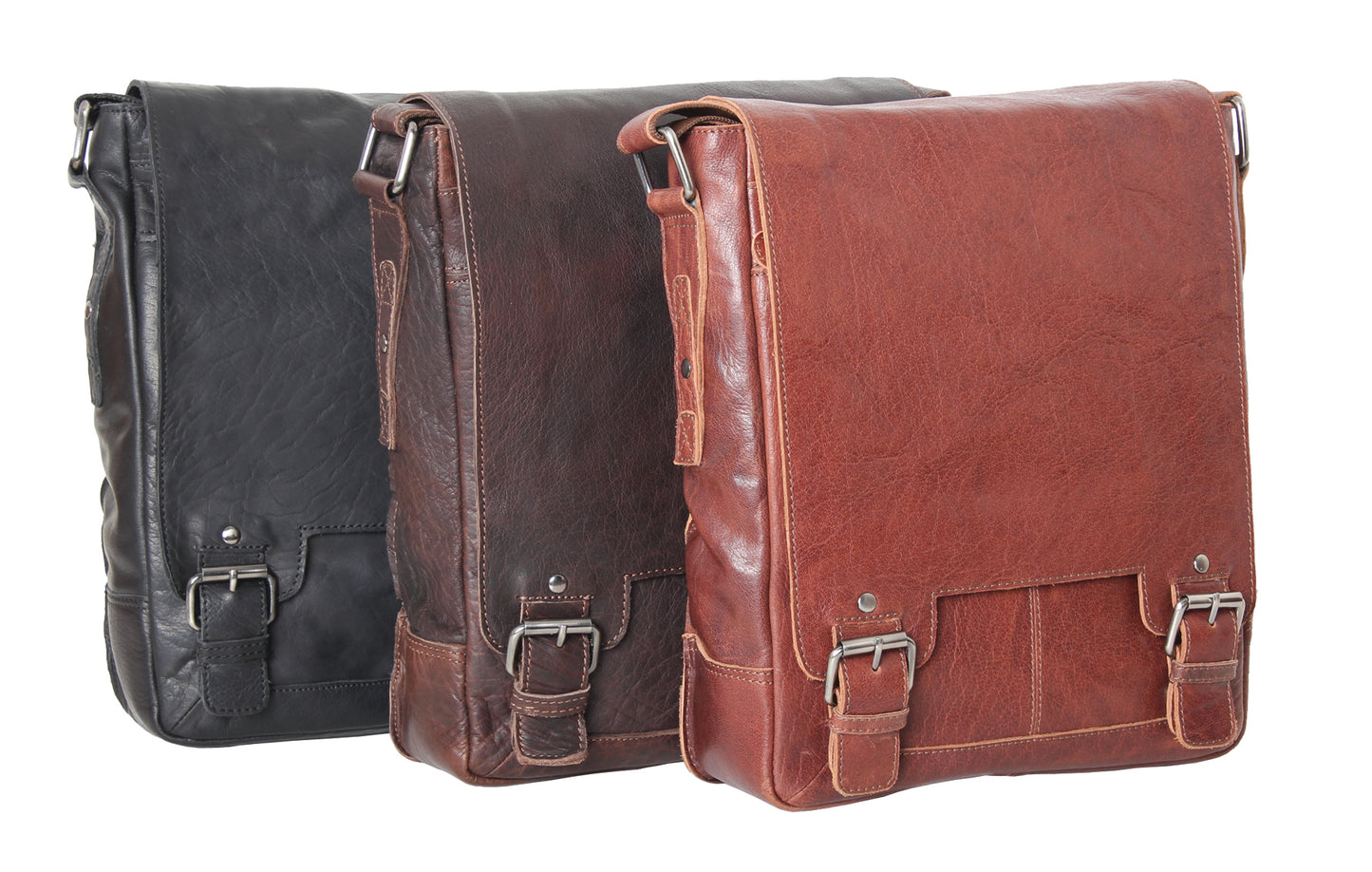 Ashwood Leather 8342 Brown Crumble Messenger Bag