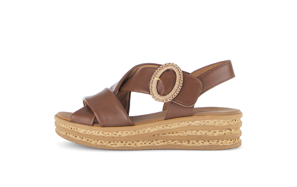 Gabor 84.556.24 Cognac Tan F Fit Slingback Sandals