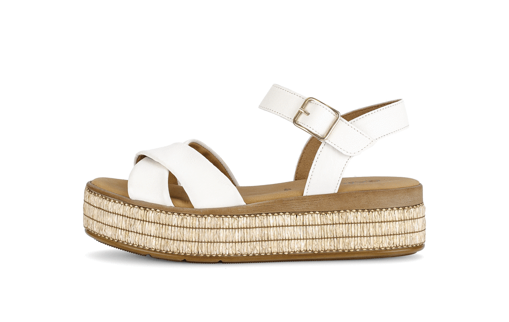 Gabor 84.563.20 Latte Cream F Fit Slingback Platform Sandals
