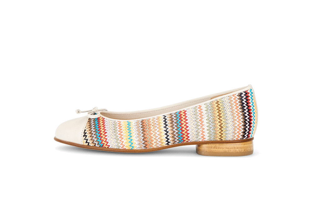 Gabor 85.102.41 Multicolour & Cream Combi F Fit Slip On Pumps