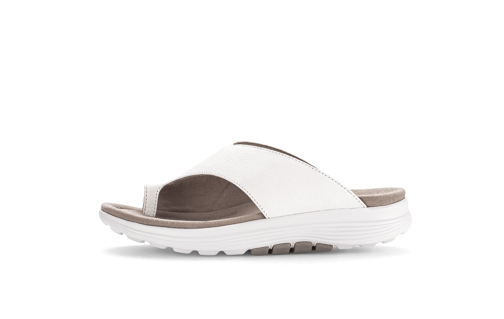 Gabor Rollingsoft 86.812.60 White Slip On Sandals with Toe Post