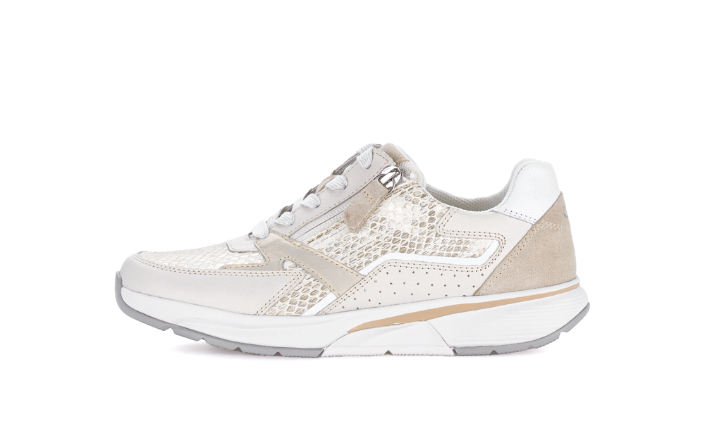 Gabor Rollingsoft 86.878.35 Gold, Ivory & White Combi Sneakers