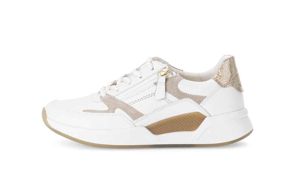 Gabor Rollingsoft 86.958.52 White & Gold Combi Sneakers