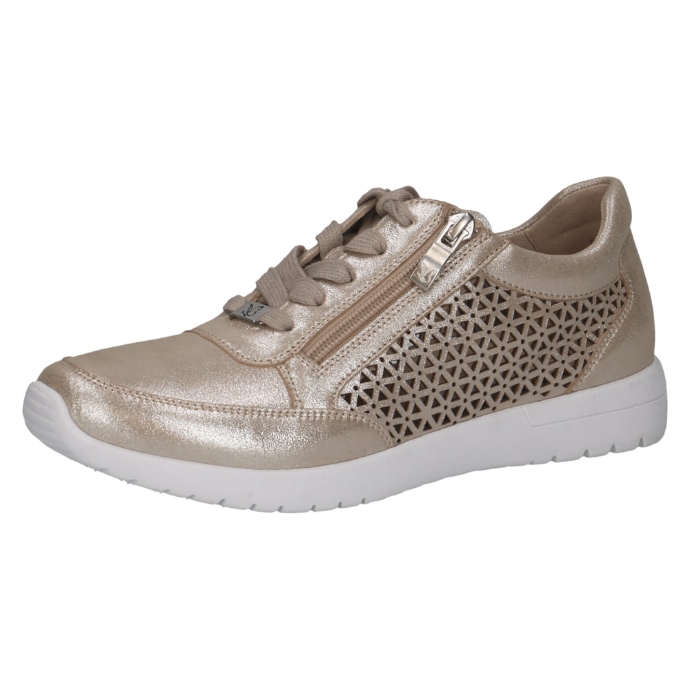 Caprice 9-23550-42-341 Taupe Metallic Trainers with Zip