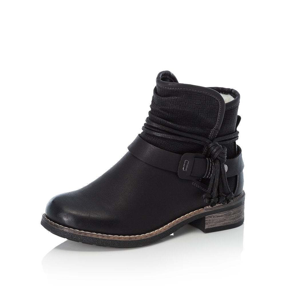 Rieker 94689-00 Black Ankle Boots
