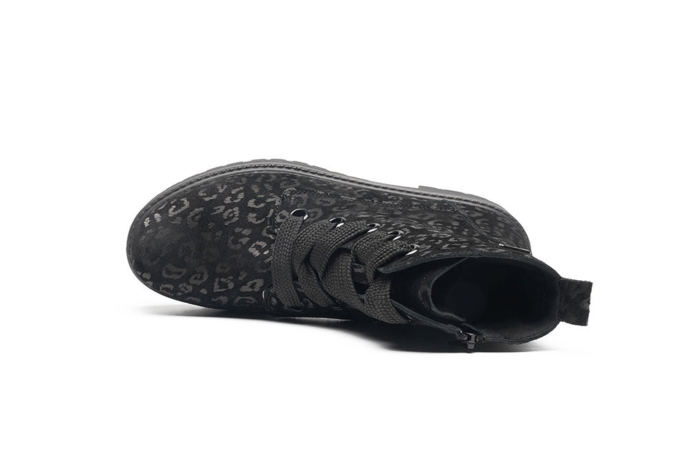 G Comfort 979-26SF Black Leopard Fantasy Ankle Boots