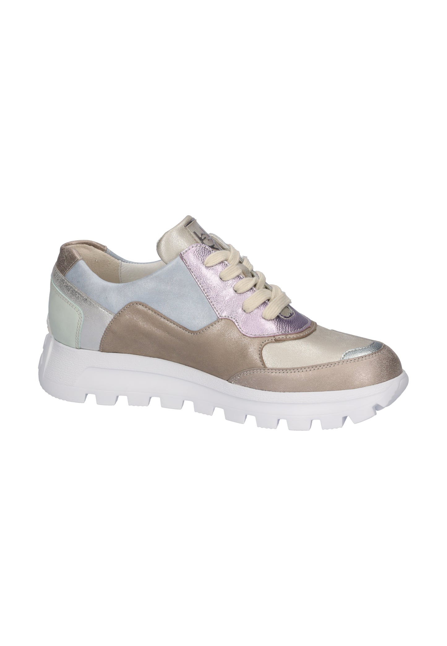 Waldlaufer 993004 906 349 H Fit Bronze, Purple & Blue Multicolour Sneakers with Zip & Lace
