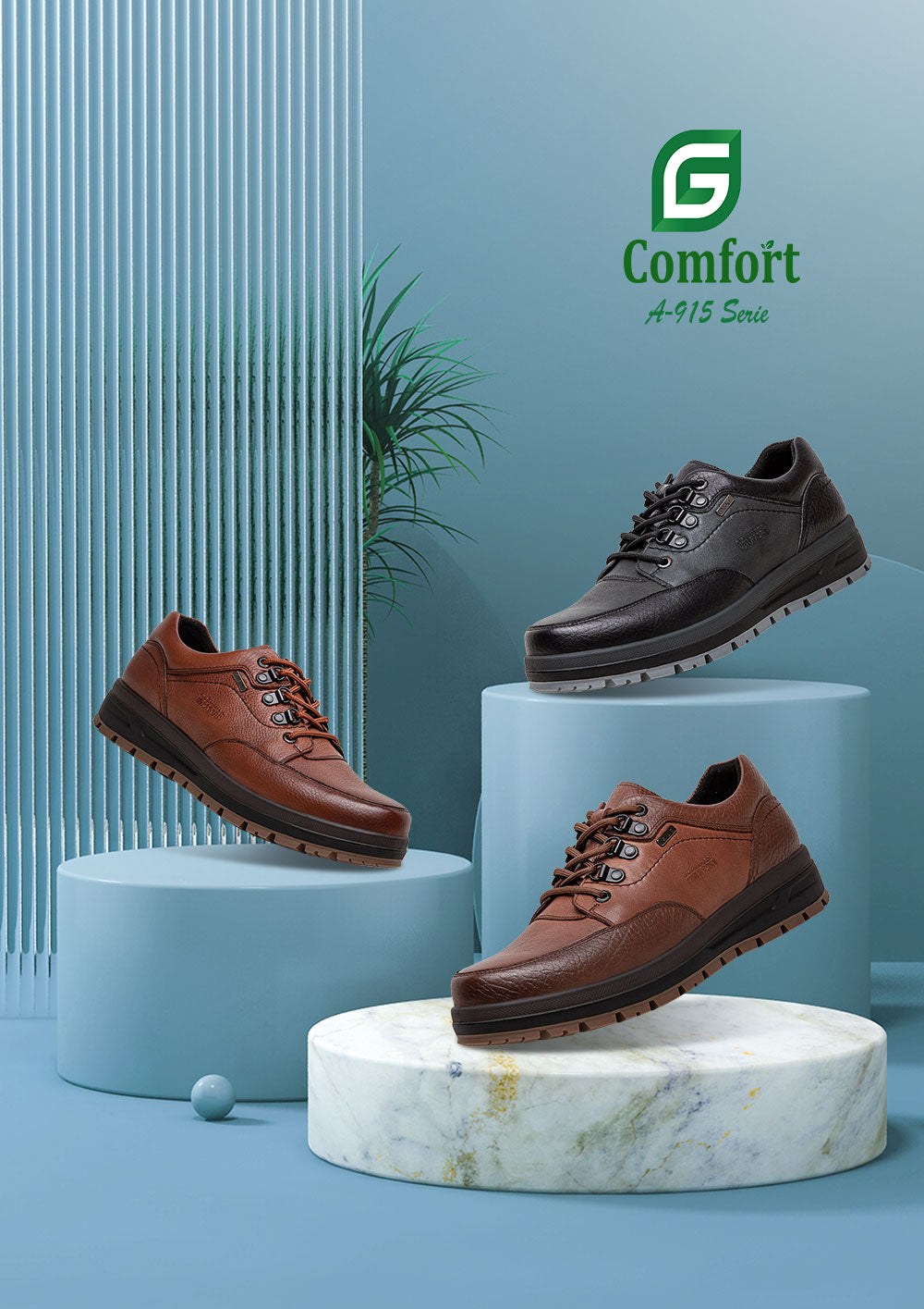 G Comfort A-915 Black Trekking Shoes