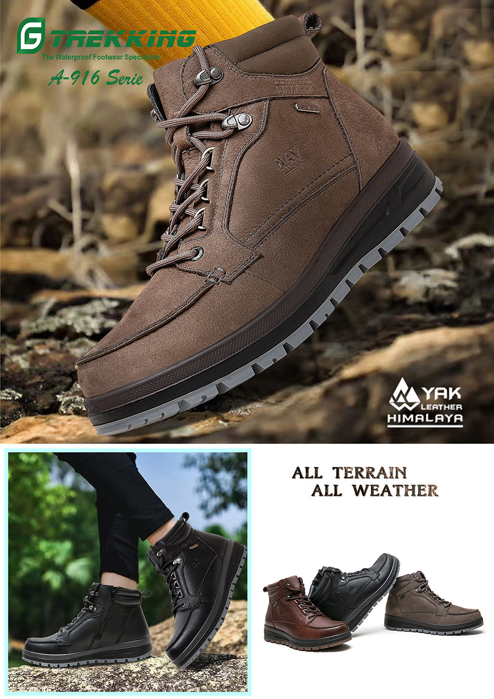 G Comfort A-916 Brown PullUp TEX Trekking Boots