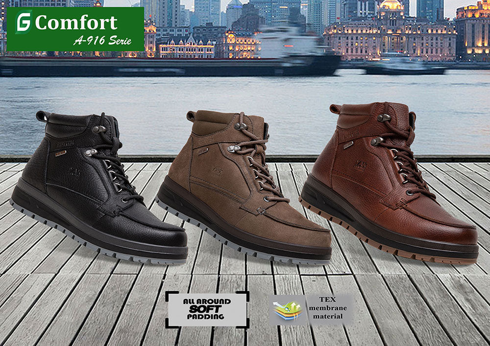 G Comfort A-916 Brown PullUp TEX Trekking Boots