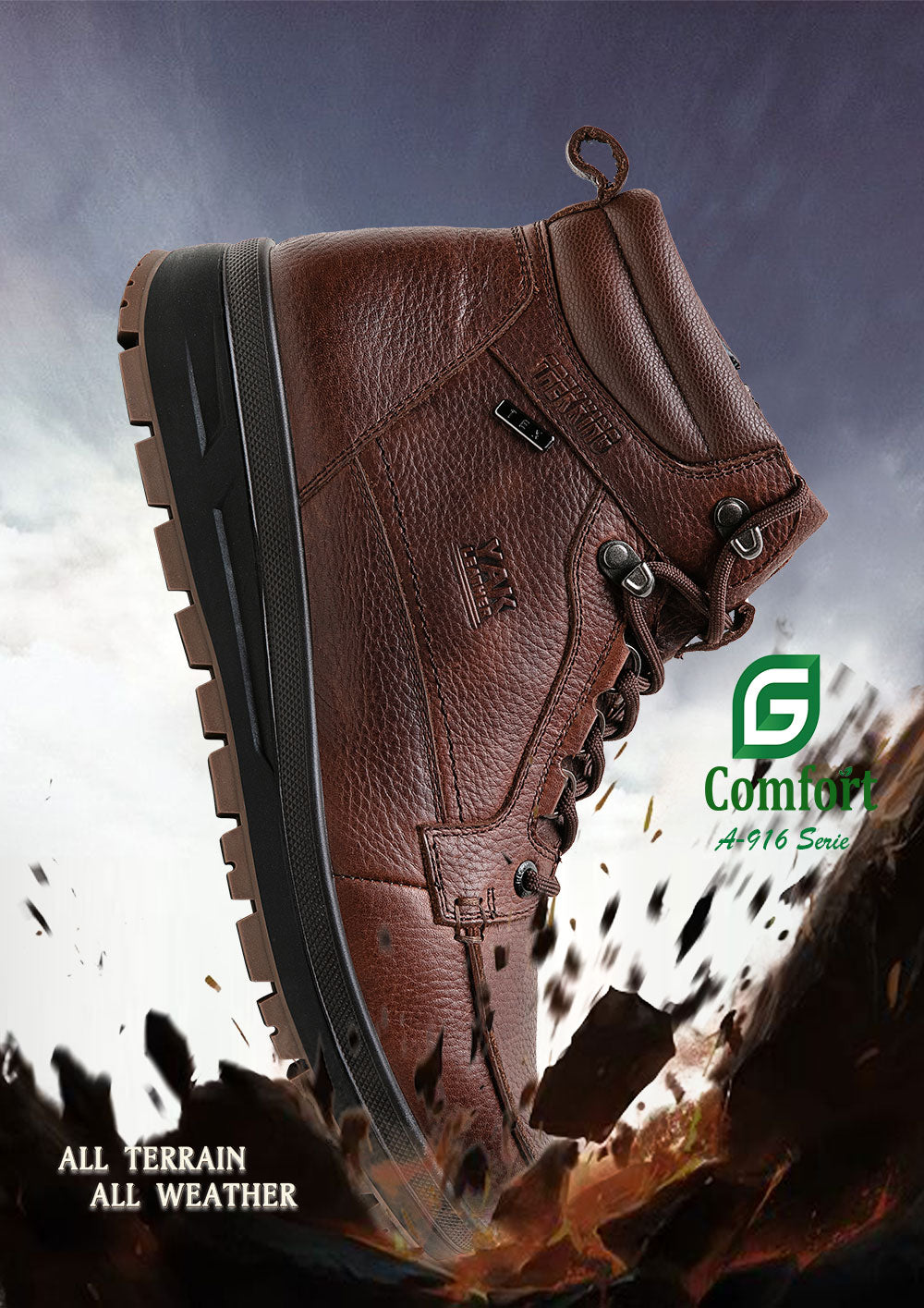 G Comfort A-916 Brown PullUp TEX Trekking Boots