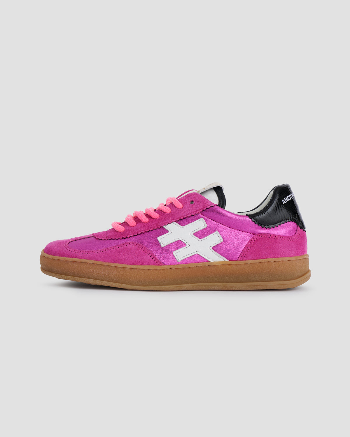 Another Trend A032M324 Bubblegum Pink Fuchsia Trainers with Black Back