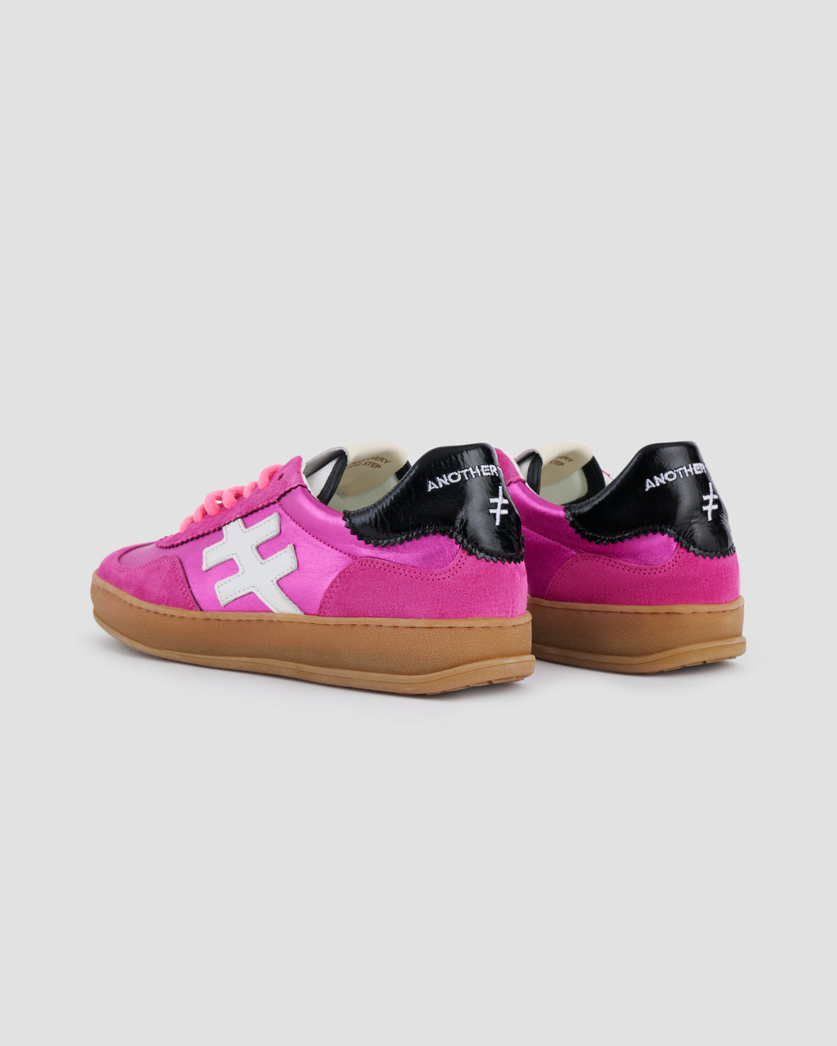 Another Trend A032M324 Bubblegum Pink Fuchsia Trainers with Black Back