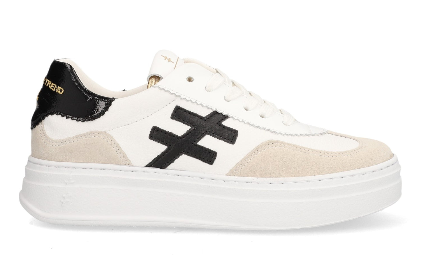 Another Trend A0353100 White, Black & Grey Thick Sole Trainers
