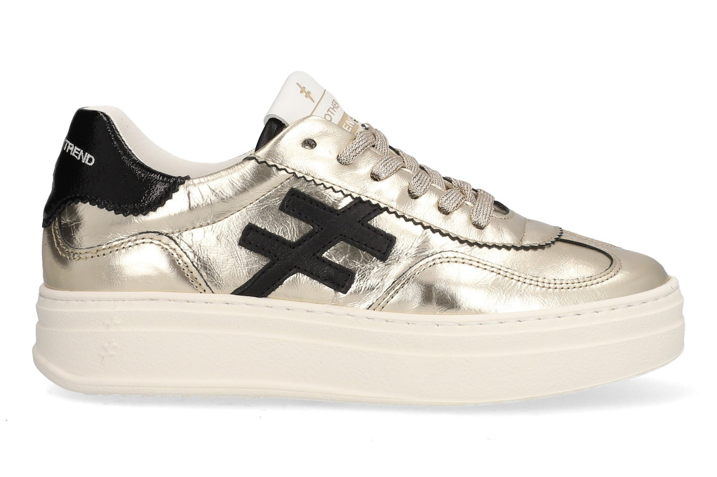 Another Trend A035M343 Platino Gold & Black Logo Thick Sole Trainers